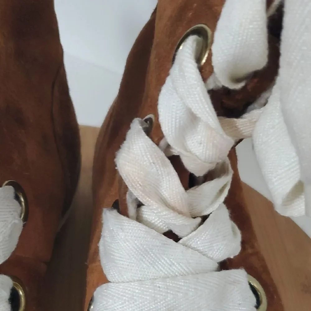 Converse Brown Suede High-Top Lace Boot Sneakers Women's Size 9 - Picture 7 of 10